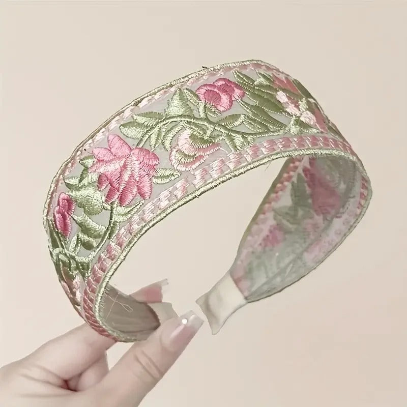 SET X3 DIADEMAS BORDADAS AGUAMARINA + Regalo diadema adicional