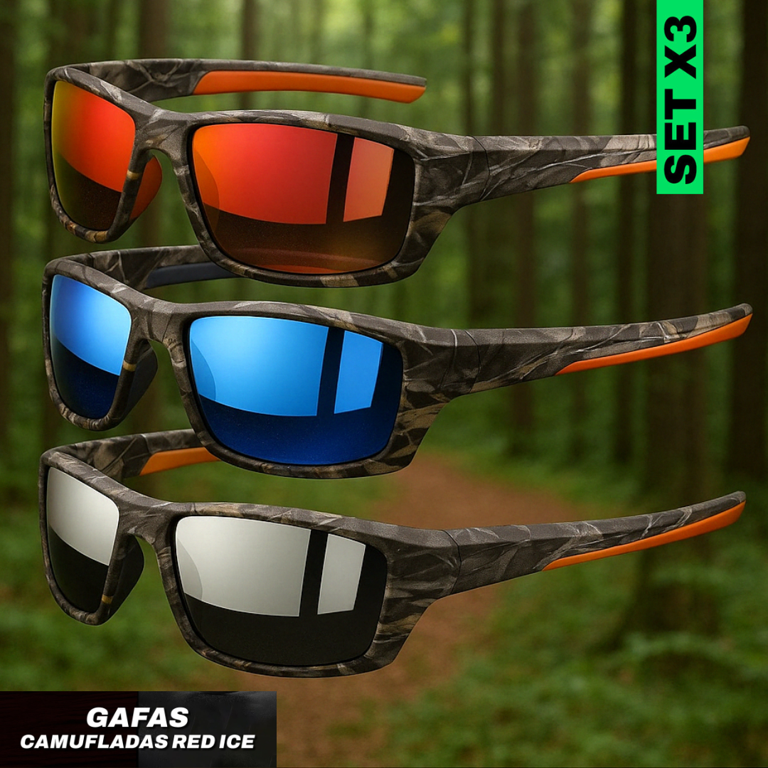 🔥OFERTA LIMITADA🔥 SET X 3 GAFAS CAMUFLADAS RED ICE
