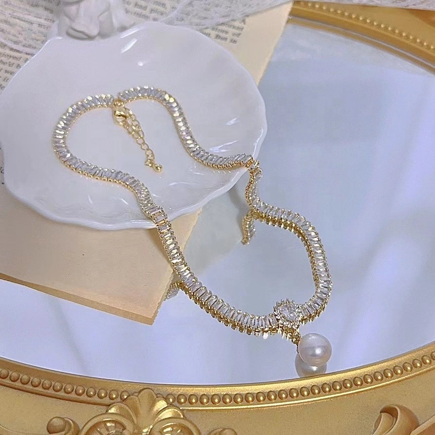 💖OFERTA DE ULTIMO MINUTO💖 COLLAR DE CRISTALES CON PERLA