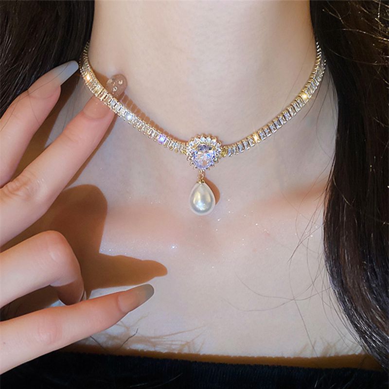 💖OFERTA DE ULTIMO MINUTO💖 COLLAR DE CRISTALES CON PERLA
