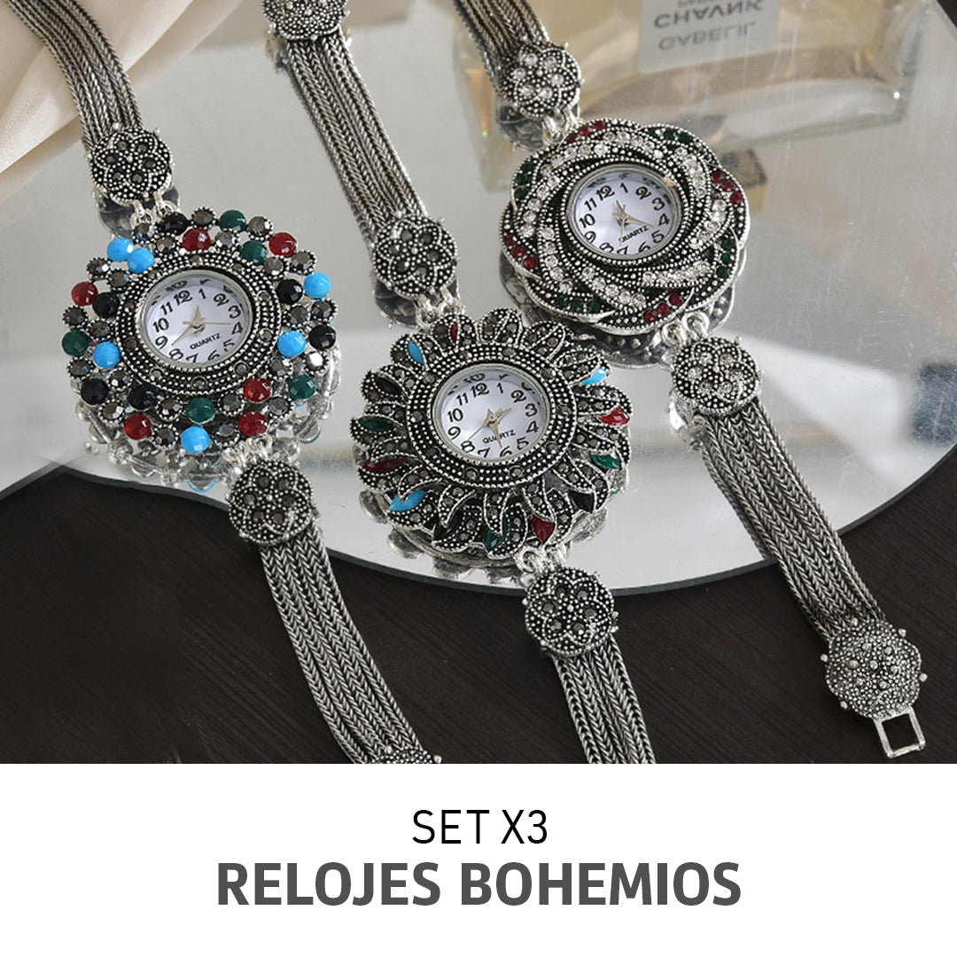 OFERTA DEL MES! Set x3 Relojes Bohemios