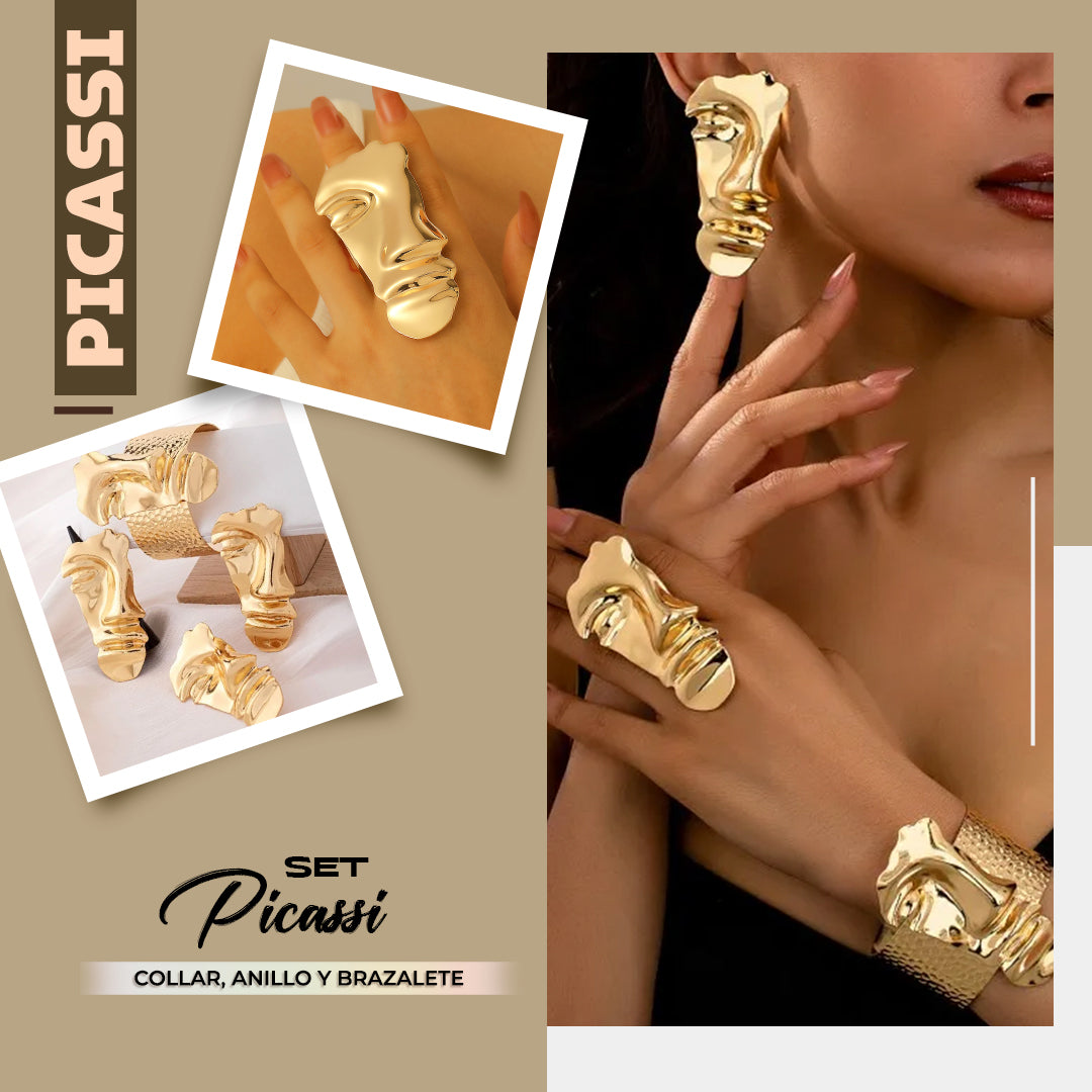 JOYERIA EXCLUSIVA! SET PICASSI | Aretes, brazalete y anillo