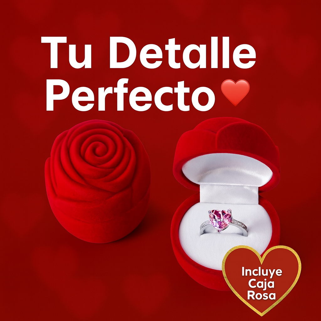 REGALO PERFECTO! SET DE ANILLO DE PROMESA DARLING + EMPAQUE DE ROSA