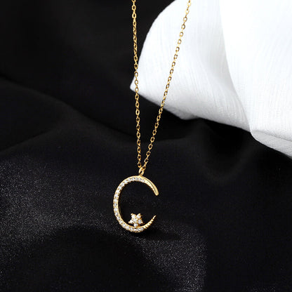 COLECCION EXCLUSIVA! COLLAR CHAPADO EN ORO LUNA ENCANTADA