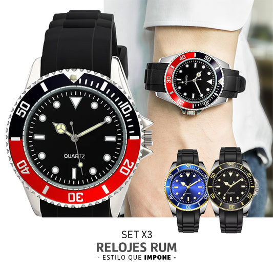 OFERTA LIMITADA!  SETX3 RELOJ PREMIUM RUM PARA HOMBRES