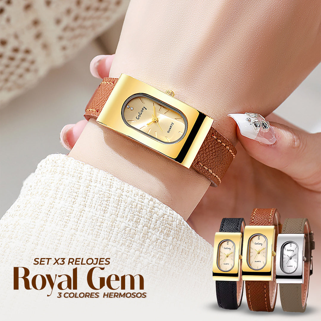 OFERTA EXCLUSIVA! SET X3 RELOJES ROYAL GEM + OBSEQUIO