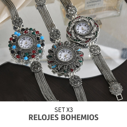 OFERTA DEL MES! Set x3 Relojes Bohemios