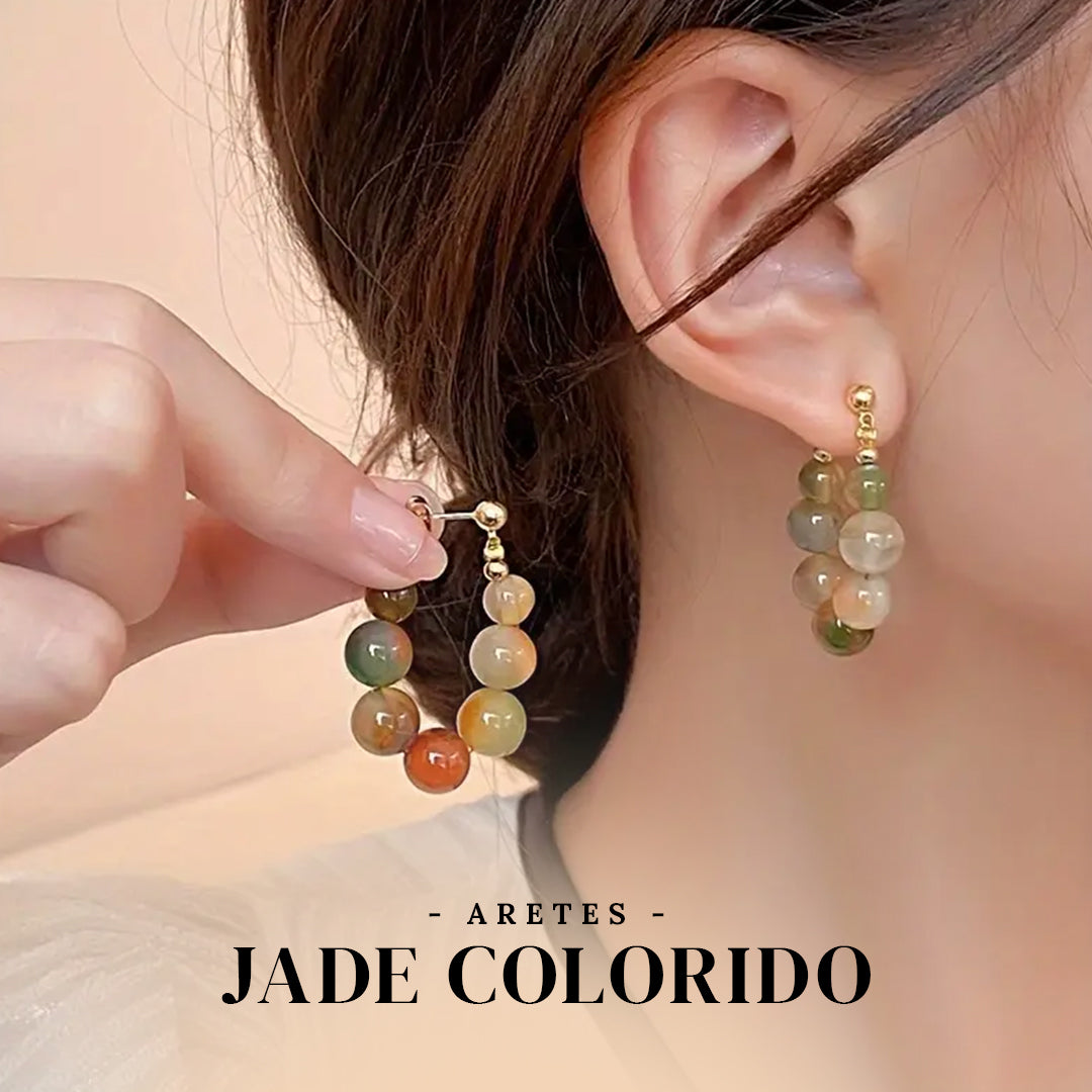 COLECCION EXCLUSIVA! ARETES COLORIDOS DE JADE 30% Off