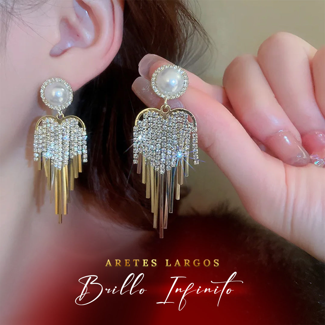 JOYERIA EXCLUSIVA! ARETES LARGOS EN BAÑO DE ORO BRILLO INFINITO🌟