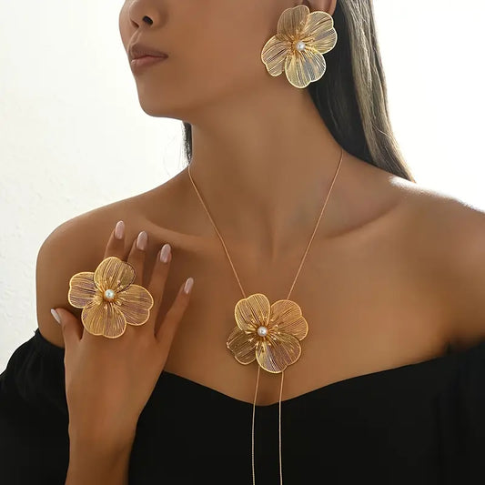 SET FIOR D´ORO | Collar + pendientes + anillo + OBSEQUIO ESPECIAL