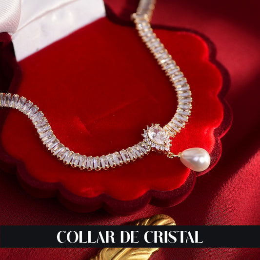 💖OFERTA DE ULTIMO MINUTO💖 COLLAR DE CRISTALES CON PERLA