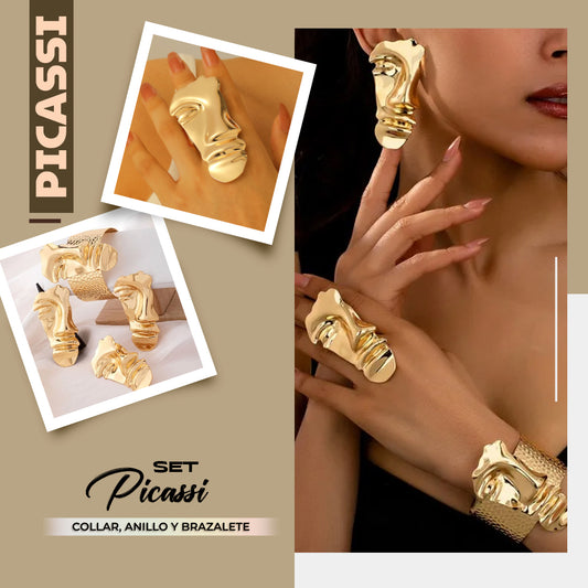 JOYERIA EXCLUSIVA! SET PICASSI | Aretes, brazalete y anillo