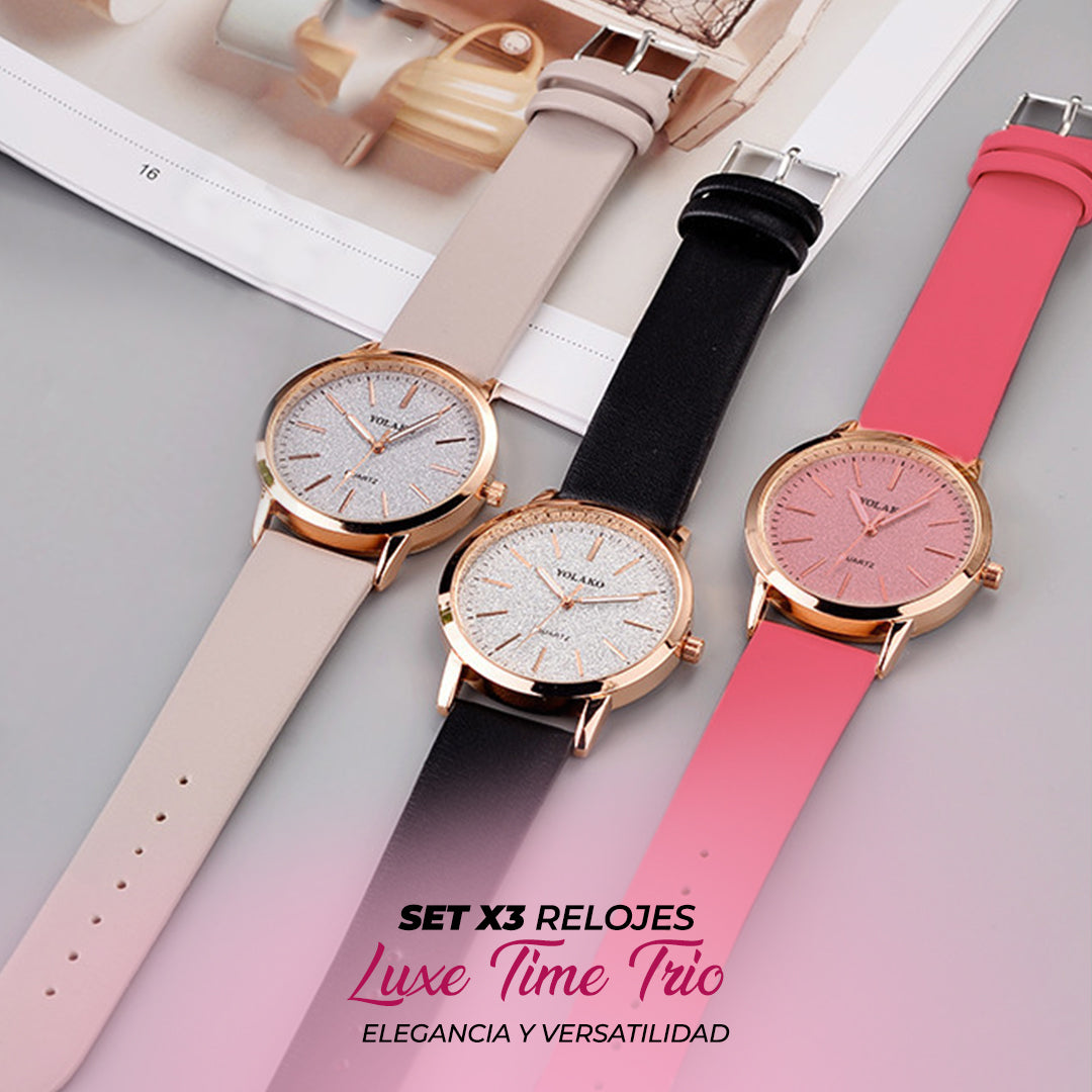 OFERTA EXCLUSIVA! SET X3 RELOJES TIME TRIO + REGALO SORPRESA